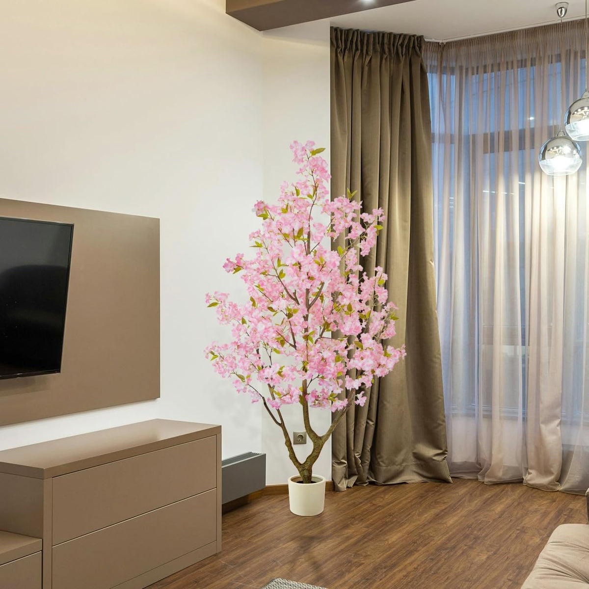 Artificial Cherry Blossom Tree 6ft Sakura with White Planter