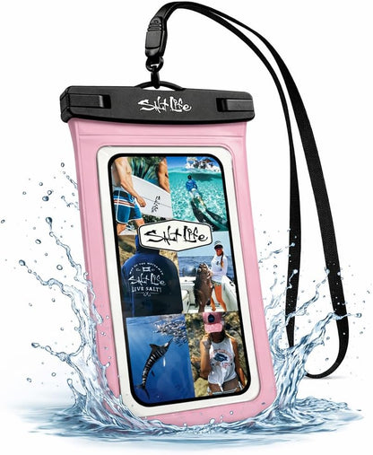 Waterproof Phone Bag Sleeve – IPX8 100% Waterproof Protection, Universal Phone Pouch with Touchscreen Clear Window, Secure Seal Closure & Lanyard for Beach, Pool, Kayak & Travel (Pink)