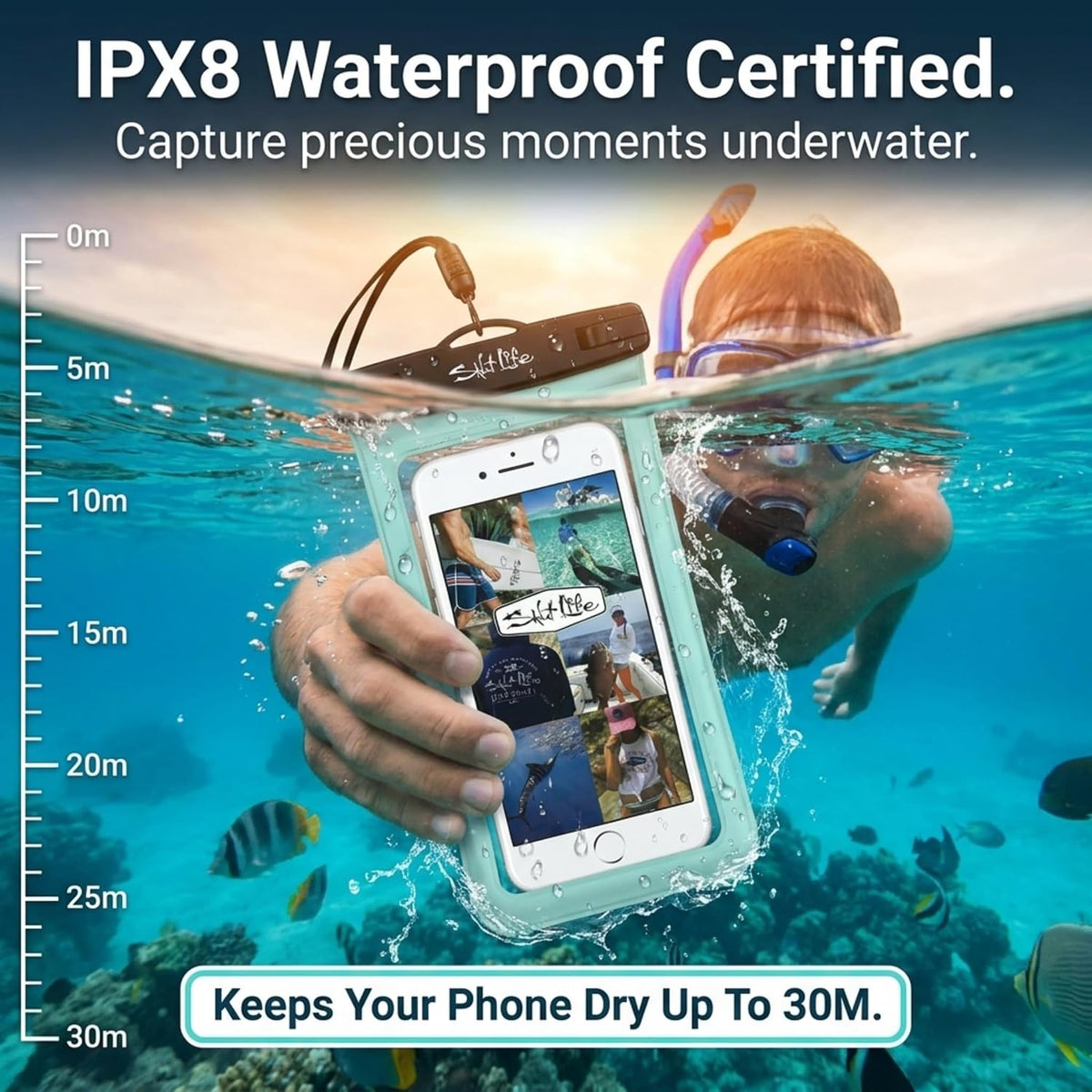 Waterproof Phone Bag Sleeve – IPX8 100% Waterproof Protection, Universal Phone Pouch with Touchscreen Clear Window, Secure Seal Closure & Lanyard for Beach, Pool, Kayak & Travel (Pink)