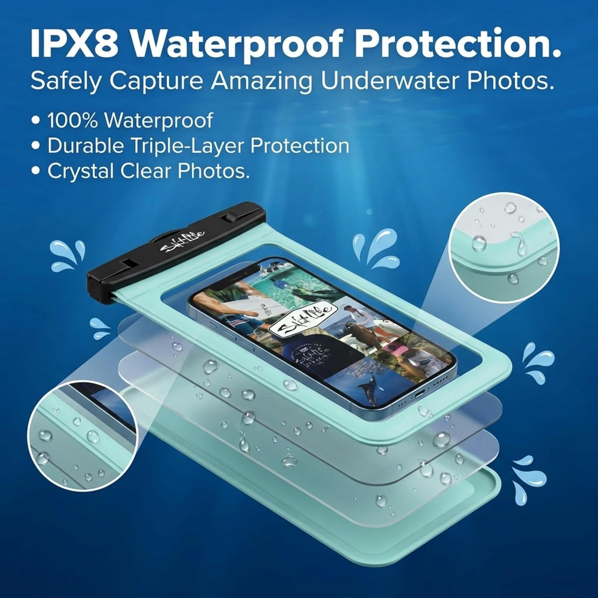 Waterproof Phone Bag Sleeve – IPX8 100% Waterproof Protection, Universal Phone Pouch with Touchscreen Clear Window, Secure Seal Closure & Lanyard for Beach, Pool, Kayak & Travel (Pink)