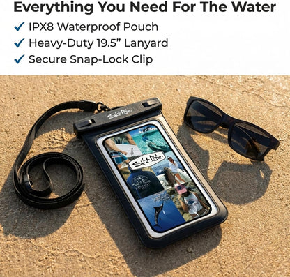 Waterproof Phone Bag Sleeve – IPX8 100% Waterproof Protection, Universal Phone Pouch with Touchscreen Clear Window, Secure Seal Closure & Lanyard for Beach, Pool, Kayak & Travel (Pink)