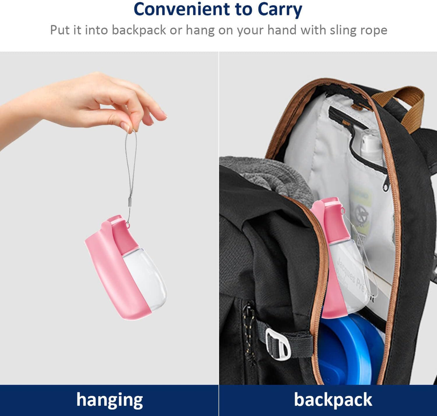 WePet Foldable Portable Dog Water Bottle Puppy Water Dispenser with Drinking Feeder, 12 OZ, High-Temperature Resistant Leak Proof for Pets Outdoor Walking, Hiking, Travel, Food Grade Plastic BPA Free