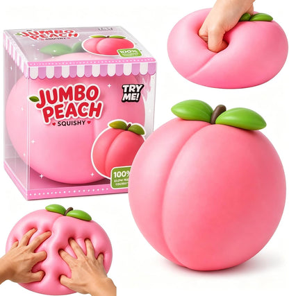 Giant Peach Squishy Jumbo Stress Ball, Soft Sensory Fidget (Peach-1Pcs)