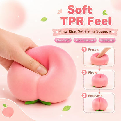 Giant Peach Squishy Jumbo Stress Ball, Soft Sensory Fidget (Peach-1Pcs)