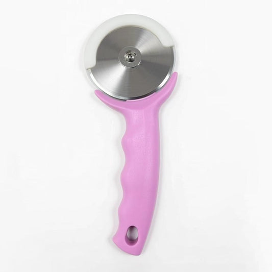 Pink Pizza Cutter Wheel, Pizza Cutter Pink with Cover，Non-Slip Handle