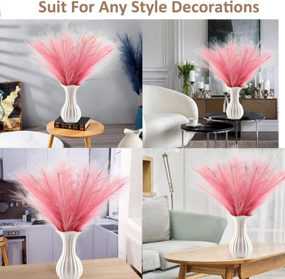 30PCS Pink Faux Pampas Grass 17" for Vase Filler Decor