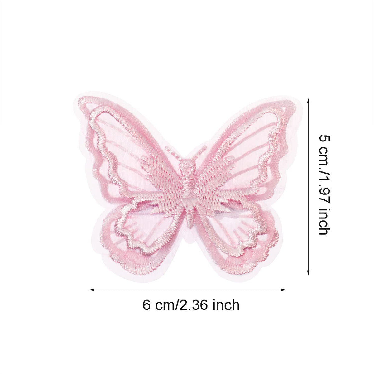 Butterfly Hair Clips 6Pcs Lace Embroidery Flower Butterfly Hair Bow Pins Wedding Hair Accessories for Women GHalloween Party Decor (Pink)