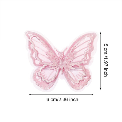 Butterfly Hair Clips 6Pcs Lace Embroidery Flower Butterfly Hair Bow Pins Wedding Hair Accessories for Women GHalloween Party Decor (Pink)