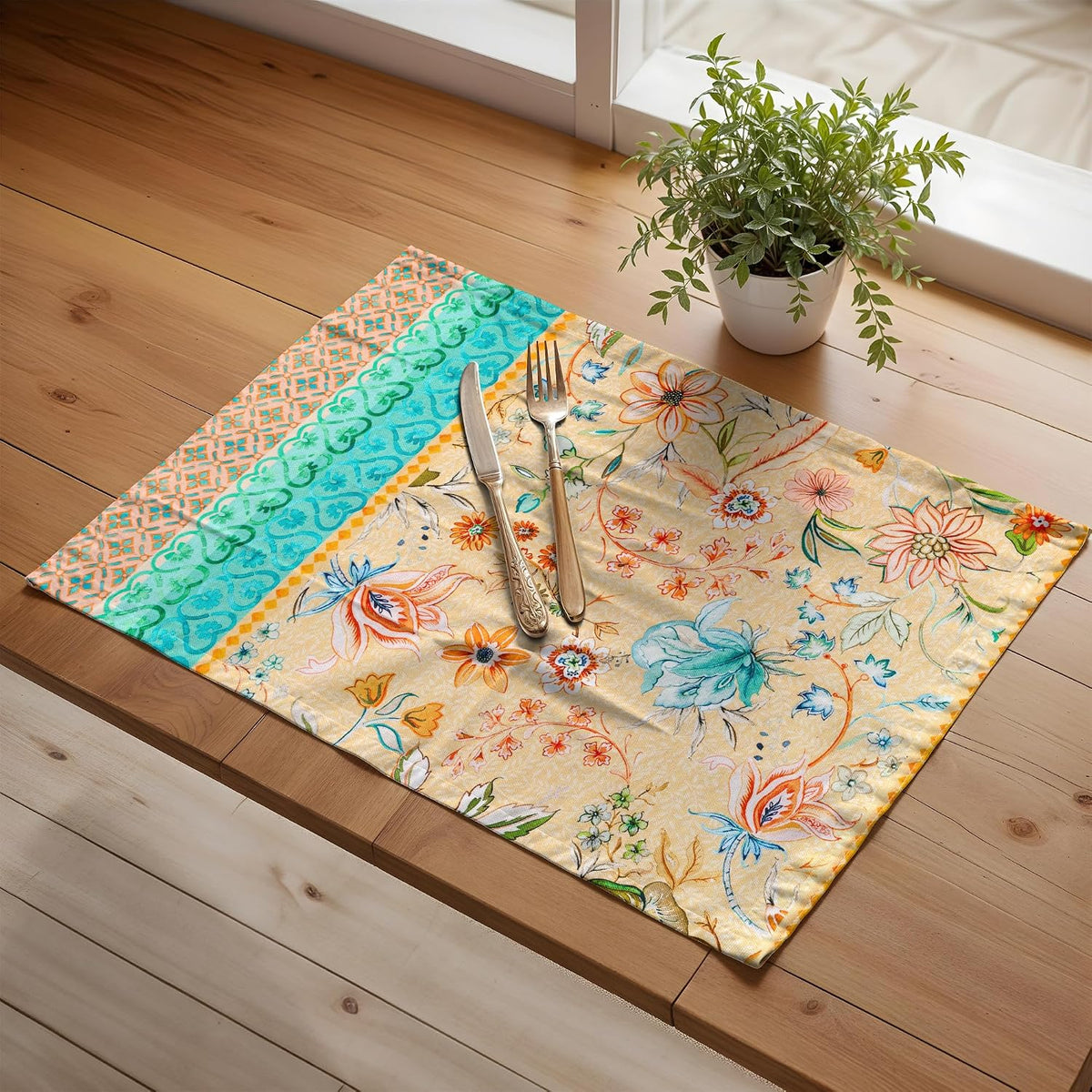Placemats Set of 4 Reusable 100% Cotton (13"x19")