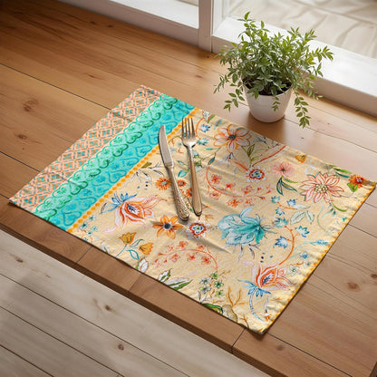 Placemats Set of 4 Reusable 100% Cotton (13"x19")
