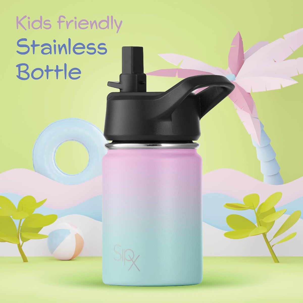 ™ 12 oz Insulated Water Bottle with Straw Lid – Leakproof Stainless Steel, BPA-Free, Easy to Carry – Perfect for School, Camp, Sports & Travel – Peach