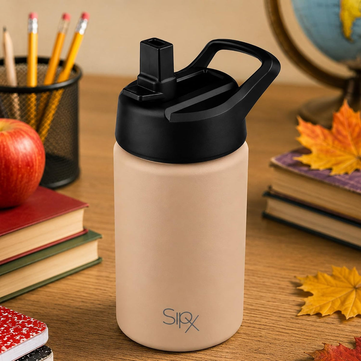 ™ 12 oz Insulated Water Bottle with Straw Lid – Leakproof Stainless Steel, BPA-Free, Easy to Carry – Perfect for School, Camp, Sports & Travel – Peach