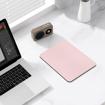 Leather Mouse Pad, Office Mouse Mat Non-Slip Rubber Base Stitched Edge Washable Waterproof Rectangular Mousepad for Office Gaming PC Laptop, 9.8" x 7.9", Light Pink