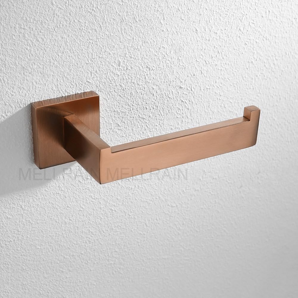 Brushed Rose Gold Bathroom Hardware Bath Accessories Toilet Paper Holder Towel Holder Bar Robe Hook Towel Rack,3 Pieces Set