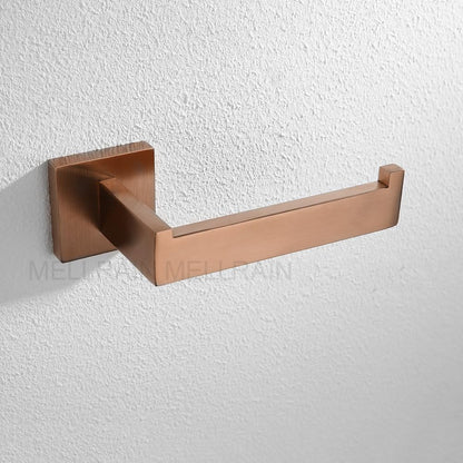 Brushed Rose Gold Bathroom Hardware Bath Accessories Toilet Paper Holder Towel Holder Bar Robe Hook Towel Rack,3 Pieces Set