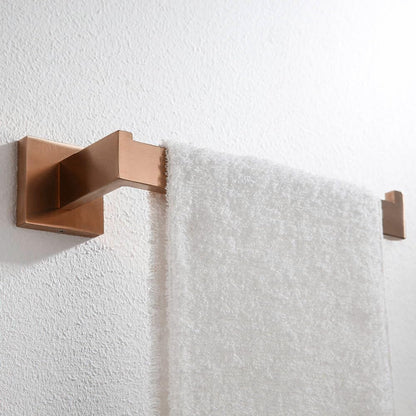 Brushed Rose Gold Bathroom Hardware Bath Accessories Toilet Paper Holder Towel Holder Bar Robe Hook Towel Rack,3 Pieces Set