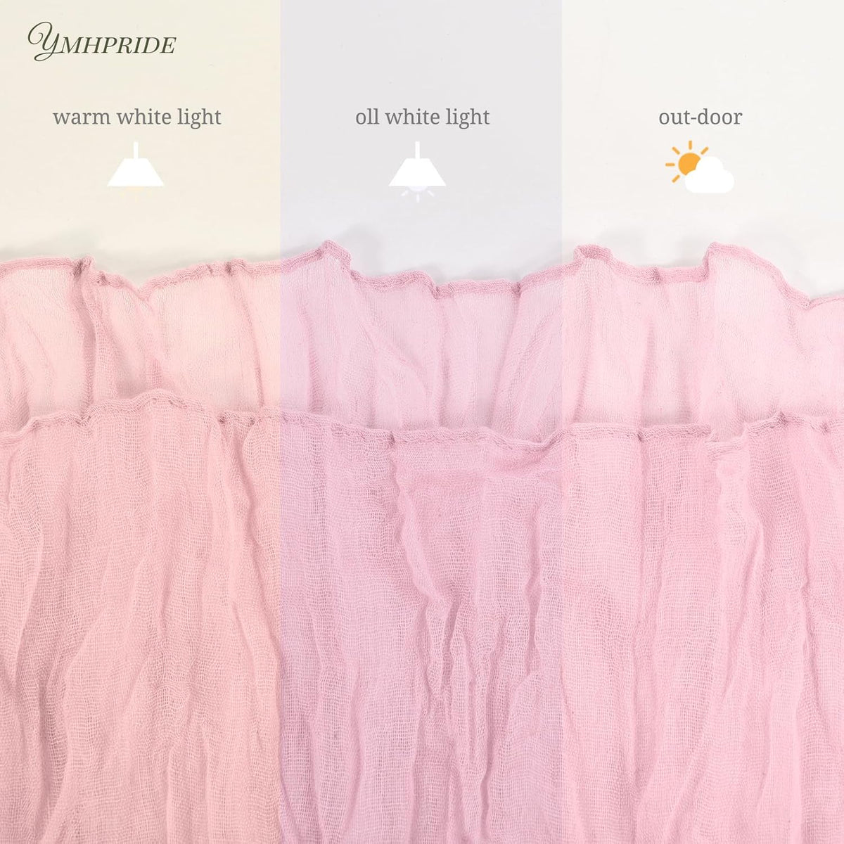 12 Pack Light Pink Table Runners 35x70in Cheesecloth Table Runner