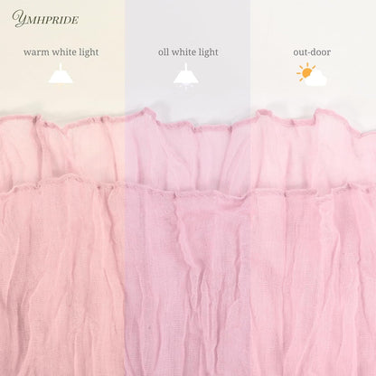 12 Pack Light Pink Table Runners 35x70in Cheesecloth Table Runner