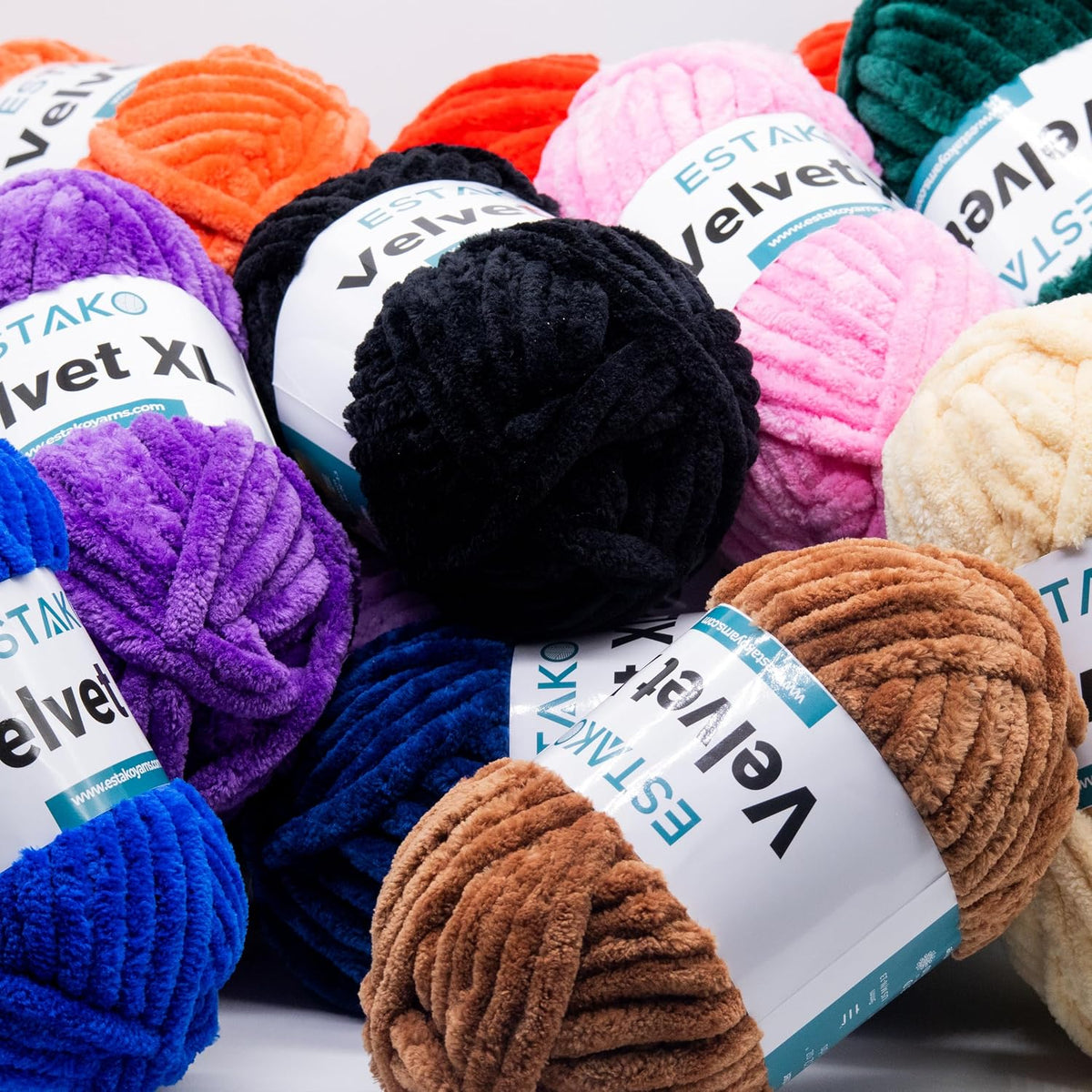 Velvet XL Soft Chunky Chenille Blanket Yarn, Peach 4-Pack