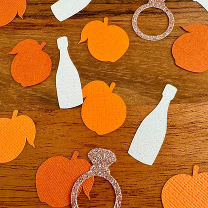 100PCS Where My Peaches At Confetti,Peach Table Confetti,Sweet As a Peach Party Decorations for Girl Birthday Wedding Fruit Themed First Peaches Birthday Baby Shower Decor