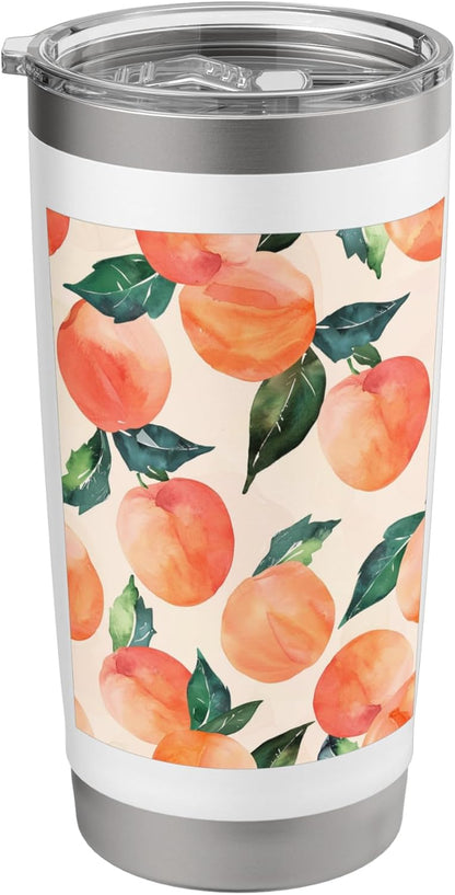Watercolor Pattern Art Peach Stainless Steel Insulated Tumbler