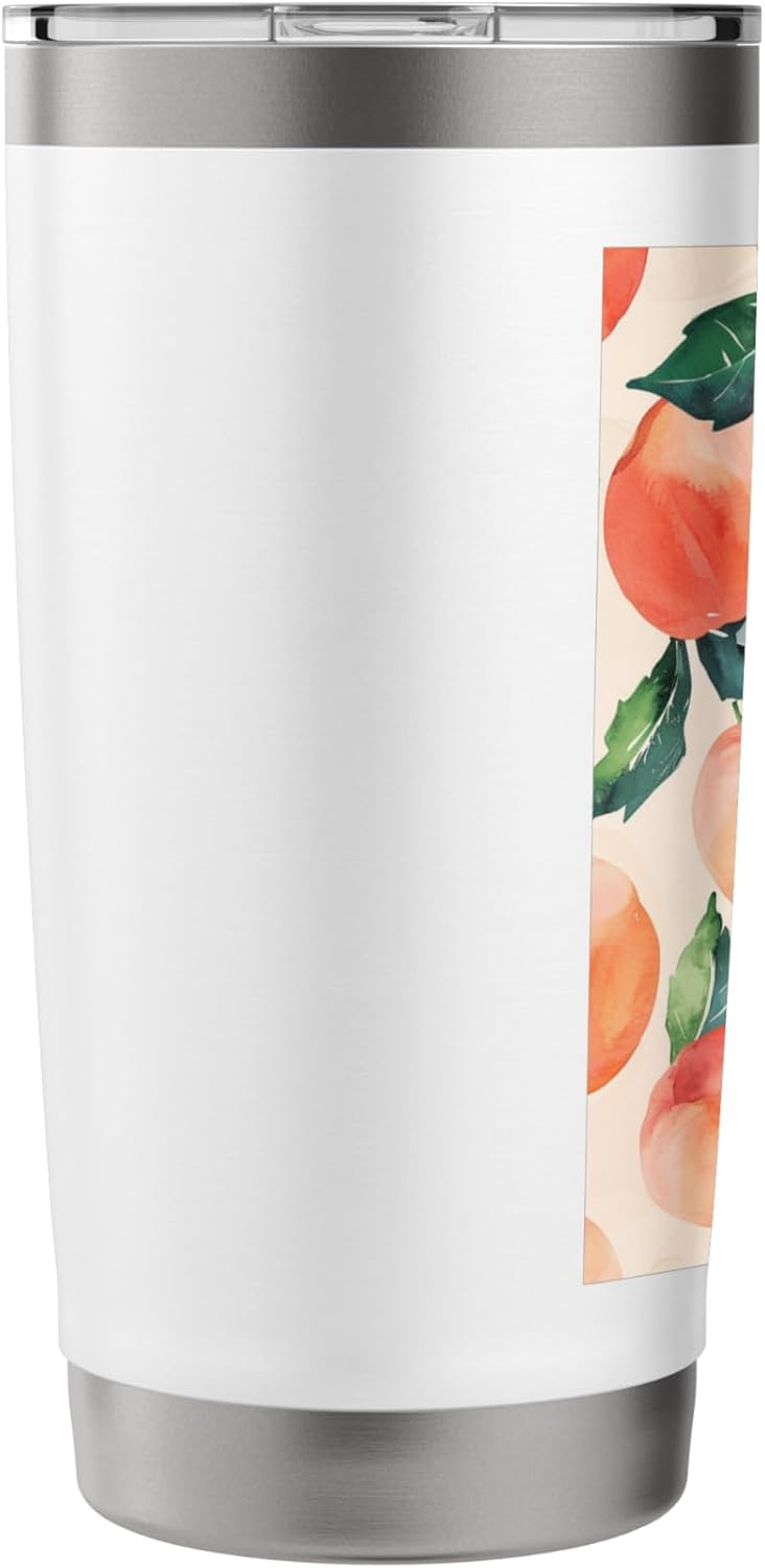 Watercolor Pattern Art Peach Stainless Steel Insulated Tumbler