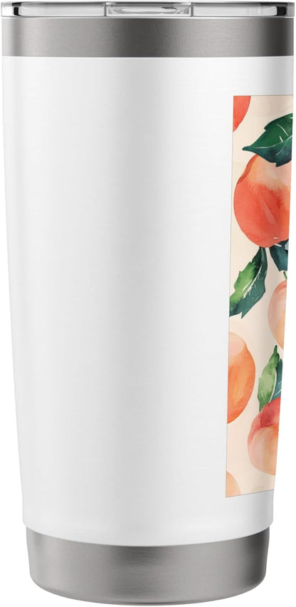 Watercolor Pattern Art Peach Stainless Steel Insulated Tumbler
