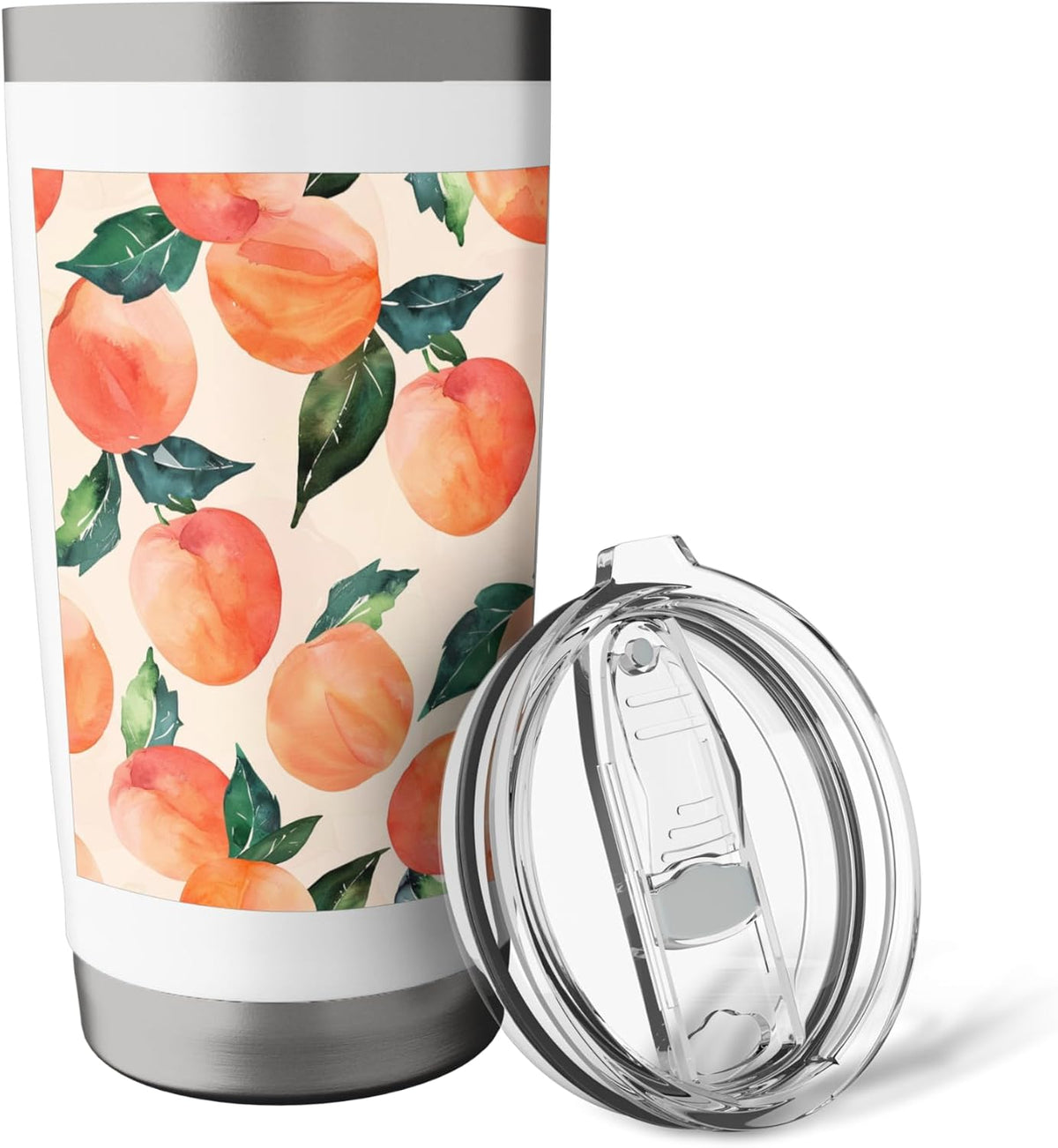 Watercolor Pattern Art Peach Stainless Steel Insulated Tumbler