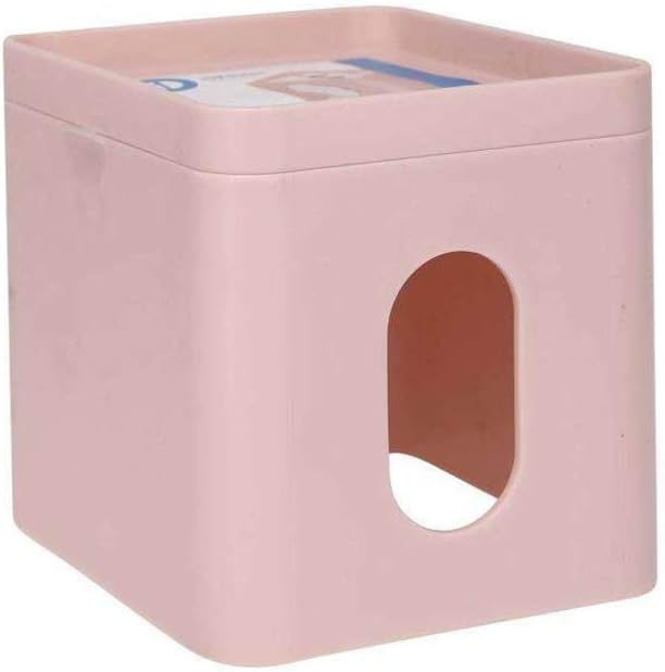 Facial Tissue Box Cover for Bathroom and Vanity Countertops, 6.1" x 5.15" x 5.4", The Cade Collection, Blush