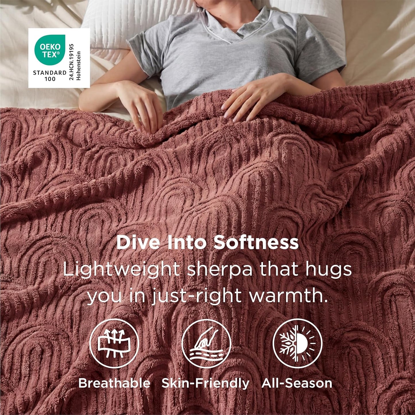 Bedsure GentleSoft Fleece King Size Blanket for Bed - Super Soft & Cozy, Fluffy Blankets for Women & Girls, Ideal for Sofa & Couch, Dusty Rose, 108x90 Inches