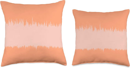 Modern Stripe Pattern Pastel Pink & Light Orange AEW515 Throw Pillow