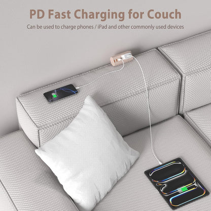 Couch Charging Station, Sofa Outlet with 2 AC Outlets 3USB Ports