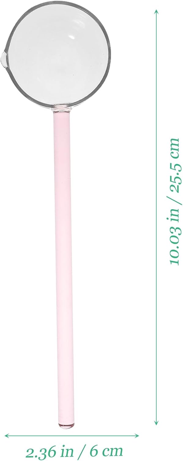 CALLARON Glass Spoon 10.03-inch Transparent Stirring Spoon Clear Scoop for Coffee Tea Ice Cream Dessert and Soup Long Handle Kitchen Serving for Daily Use