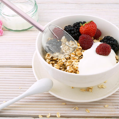 CALLARON Glass Spoon 10.03-inch Transparent Stirring Spoon Clear Scoop for Coffee Tea Ice Cream Dessert and Soup Long Handle Kitchen Serving for Daily Use