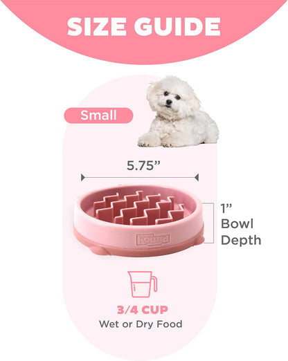 Fun Feeder Slo Bowl Dog Slow Feeder, Wave, Pink, 5.8"