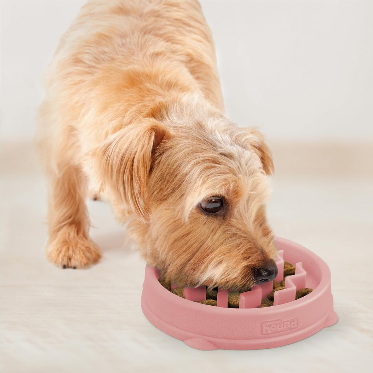 Fun Feeder Slo Bowl Dog Slow Feeder, Wave, Pink, 5.8"