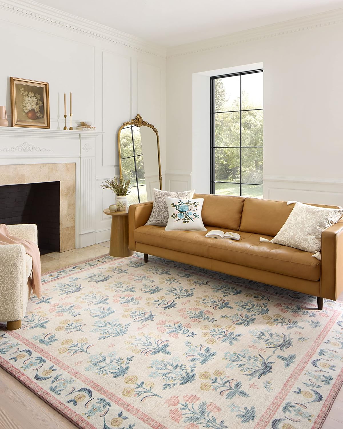 Rifle Paper Co Eden Mughal Rose Blush 5'-0" x 7'-6" Area Rug