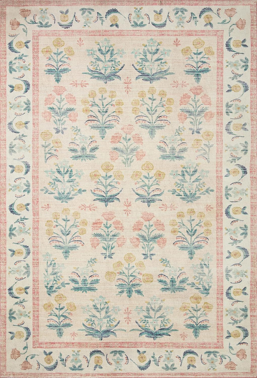 Rifle Paper Co Eden Mughal Rose Blush 5'-0" x 7'-6" Area Rug