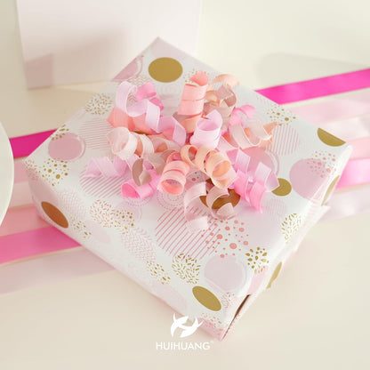Dusty Pink & Rose Bows for Gift Wrapping, Self-Adhesive Curly Ribbons for Presents, Wine Bottles, Treat Bags, Birthday & Wedding Favors - 6 Counts