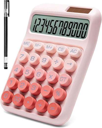 Desk Calculator, 12-Digit Large LCD Display, Big Buttons with% Key