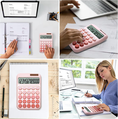 Desk Calculator, 12-Digit Large LCD Display, Big Buttons with% Key