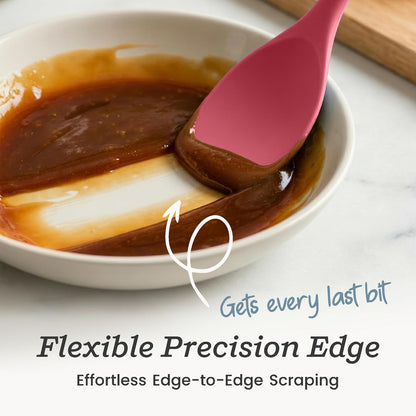 StarPack XL Spoonula The All-Rounder 13.5 Inch - LFGB Silicone Spoon Spatula, 600°F Heat Resistant, BPA-Free - One-Piece Seamless, Dishwasher Safe - for Nonstick Cookware and Deep Pots, Earthy Pink