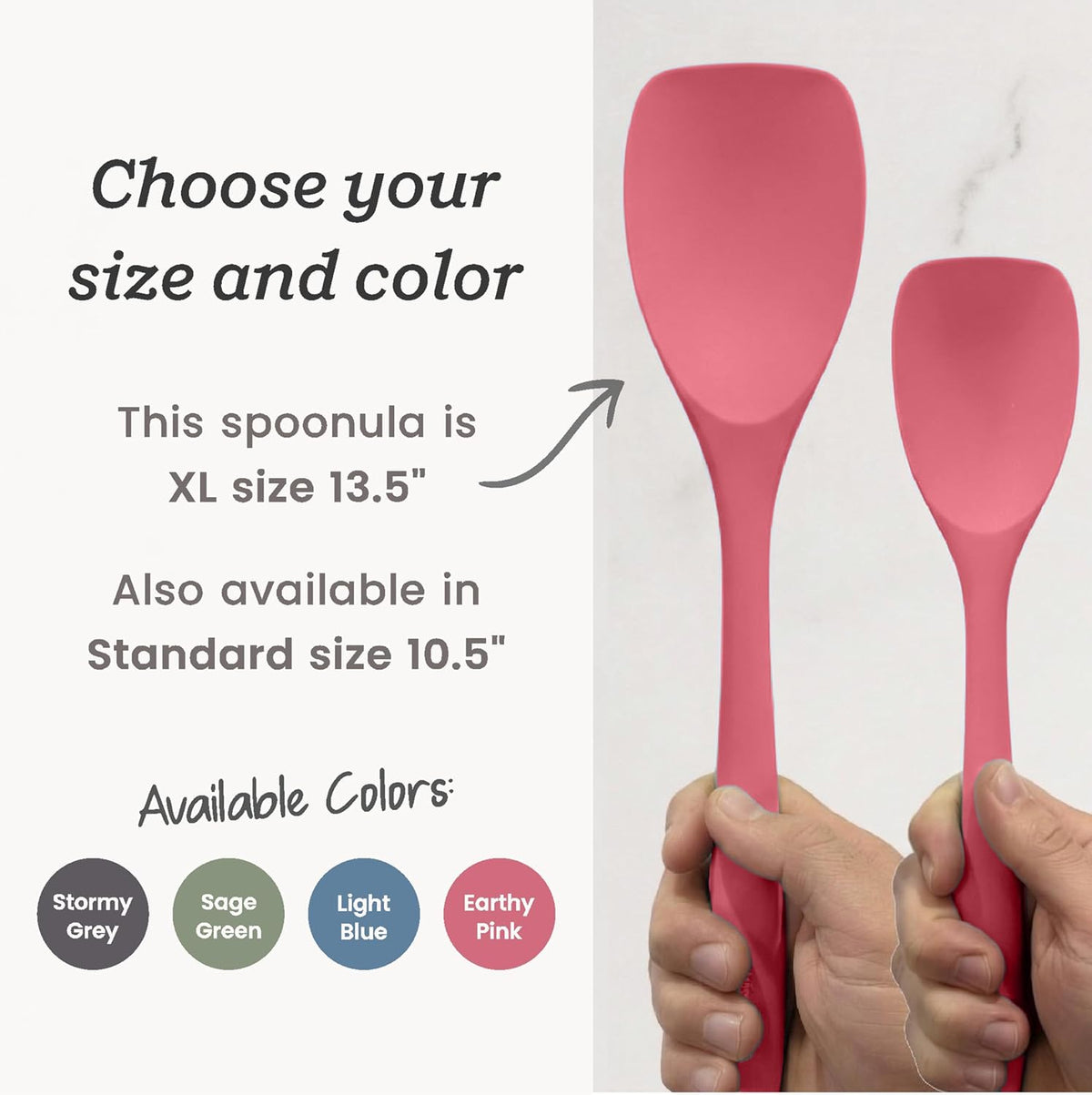 StarPack XL Spoonula The All-Rounder 13.5 Inch - LFGB Silicone Spoon Spatula, 600°F Heat Resistant, BPA-Free - One-Piece Seamless, Dishwasher Safe - for Nonstick Cookware and Deep Pots, Earthy Pink