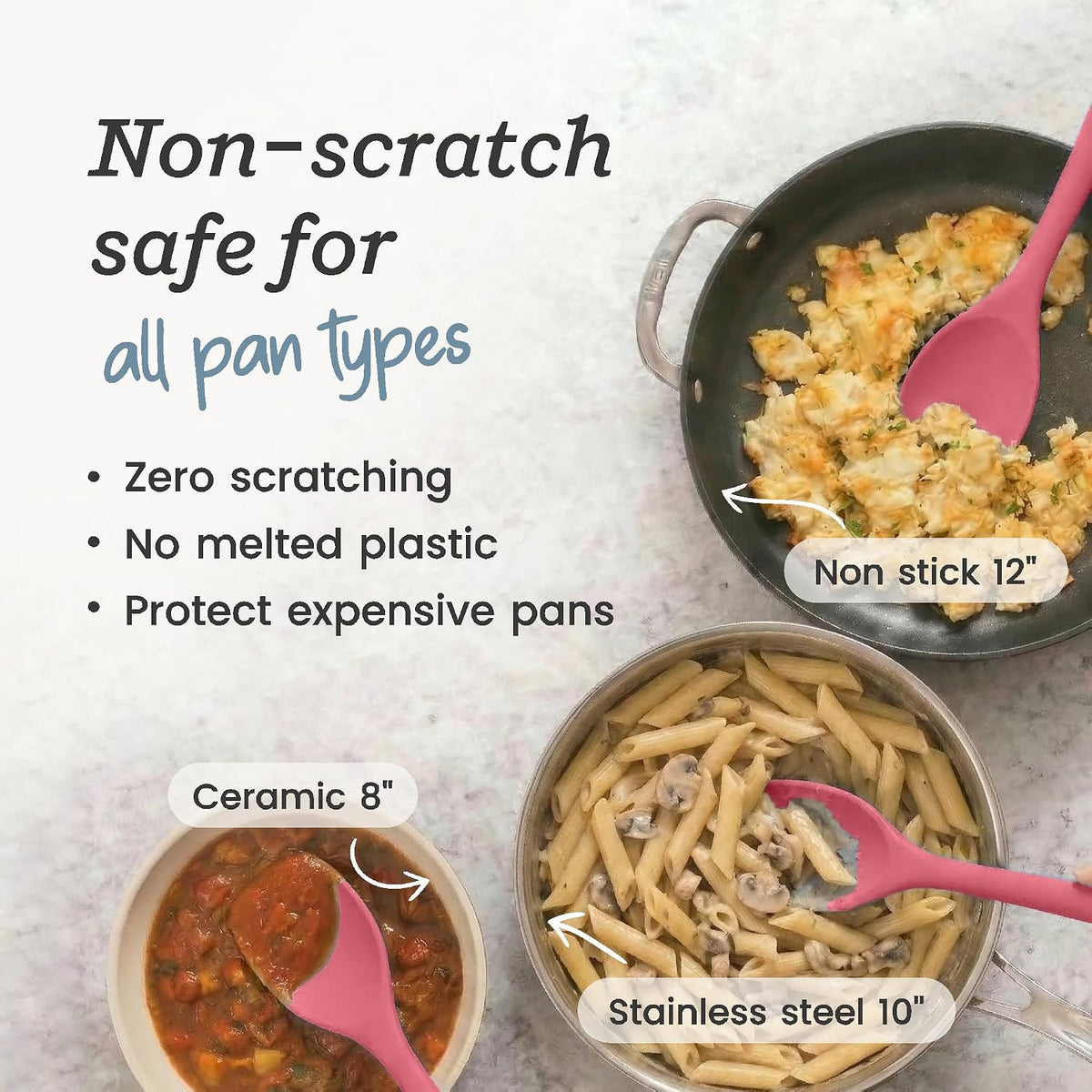 StarPack XL Spoonula The All-Rounder 13.5 Inch - LFGB Silicone Spoon Spatula, 600°F Heat Resistant, BPA-Free - One-Piece Seamless, Dishwasher Safe - for Nonstick Cookware and Deep Pots, Earthy Pink
