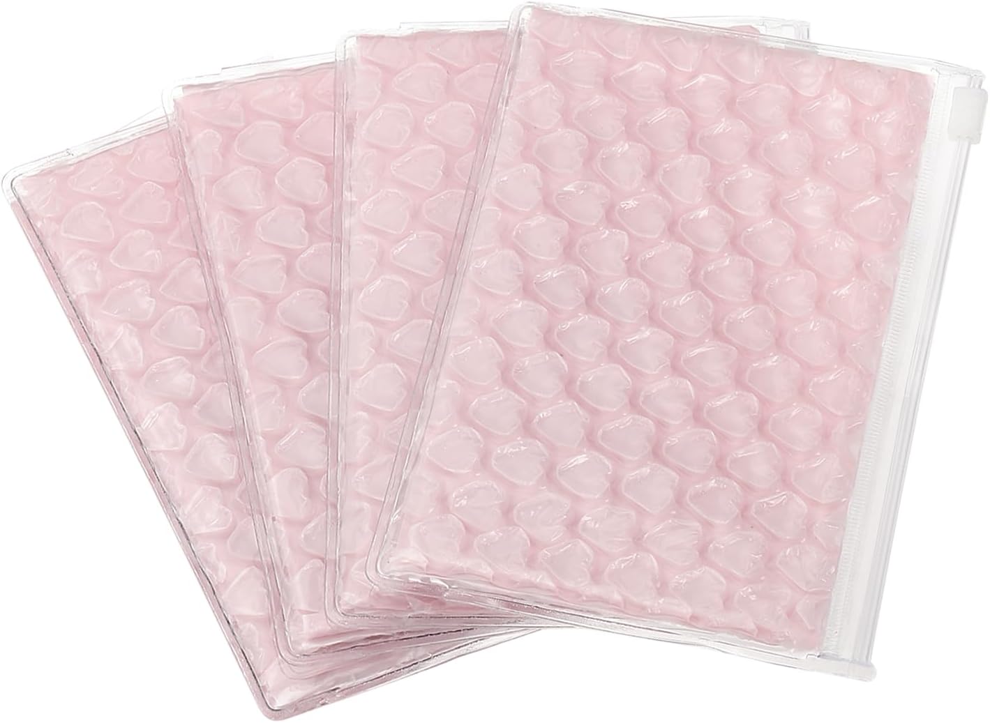 Clear Bubble Bags, (6 x 4 Inch, Pink) (4 Pcs), Lightweight Economic Heart Bubble Wrapping Pouches Zipper Packing Cushioning Bag, Suit for - Mailing Shipping/Packaging/Storage