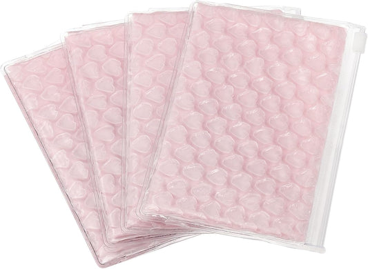 Clear Bubble Bags, (6 x 4 Inch, Pink) (4 Pcs), Lightweight Economic Heart Bubble Wrapping Pouches Zipper Packing Cushioning Bag, Suit for - Mailing Shipping/Packaging/Storage