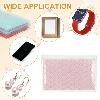 Clear Bubble Bags, (6 x 4 Inch, Pink) (4 Pcs), Lightweight Economic Heart Bubble Wrapping Pouches Zipper Packing Cushioning Bag, Suit for - Mailing Shipping/Packaging/Storage