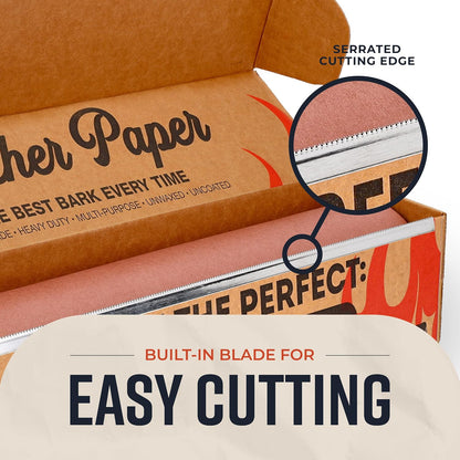Pink Butcher Paper Roll with Dispenser Box, 18" x 175' (2100”) Food-Grade Peach Butcher Paper for Smoker, BBQ, Grilling, Smoking Meat - USA Made - Unbleached, Uncoated and Unwaxed