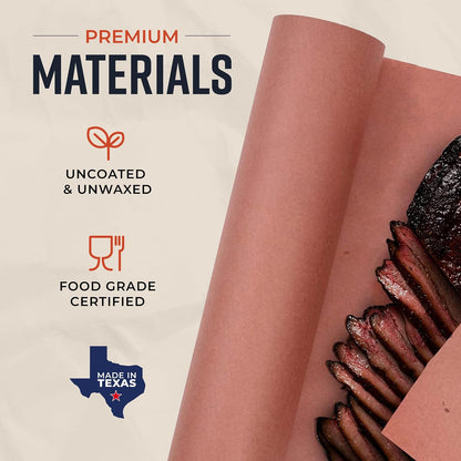 Pink Butcher Paper Roll with Dispenser Box, 18" x 175' (2100”) Food-Grade Peach Butcher Paper for Smoker, BBQ, Grilling, Smoking Meat - USA Made - Unbleached, Uncoated and Unwaxed