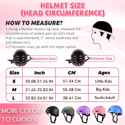 Adjustable Kids Bike Helmet for Boys Girls Youth, Kids Protective Helmets for Multi-Sports Skateboard Scooter Bicycle Cycling Skating